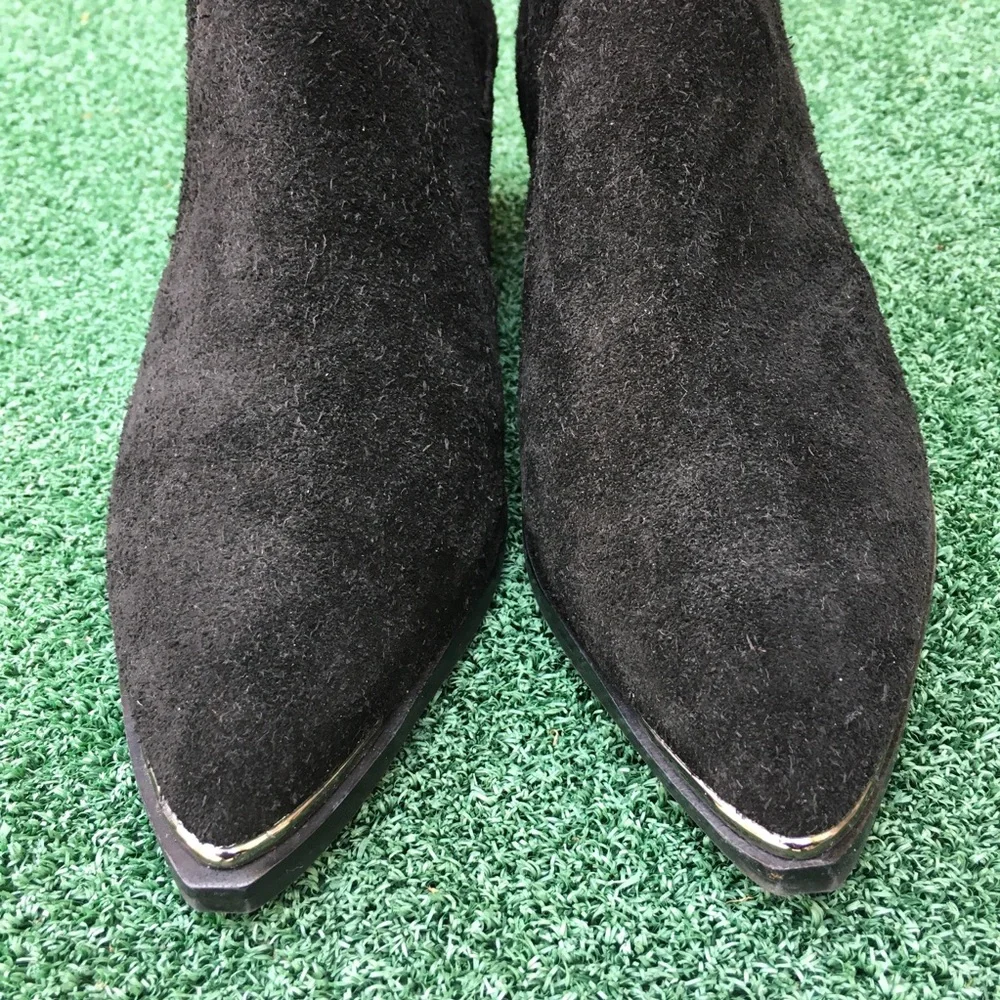 NWT Marc Fisher Yohani Pointed Toe Western Boot Suede Black 7.5